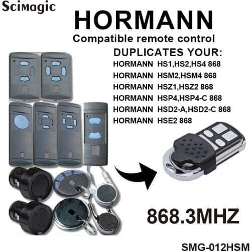 5PCS Remote Control Garage Hormann Marantec Berner 3 in 1 Gate Door Opener Clone HSZ1 HSZ2 HSE2 HSE4 HSM2 HS2 868mhz Transmitter