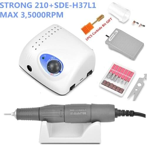 65W Strong 210 BTmarathon SDE-H37L1 Brushless Nail Drills Manicure Machine Pedicure Electric Strong 35000RPM File Bits