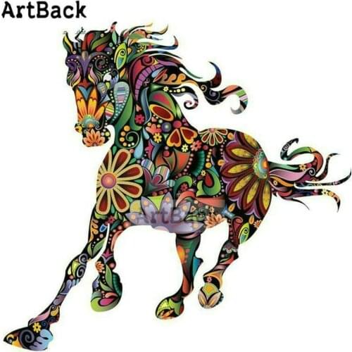 New 5d diy diamond painting horse leopard color sticker 3d full square round drill diamond embroidery decorative cartoon animal