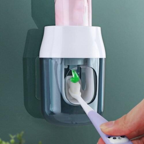 Automatic Toothpaste Dispenser Wall-Mounted Without Punching Toothpaste Squeezer Toothbrush Holder Rack Bathroom Accessories
