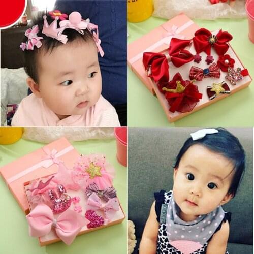 Childrens hair accessories cute princess gift box little girl suit baby hairpin rabbit flower crown trinket
