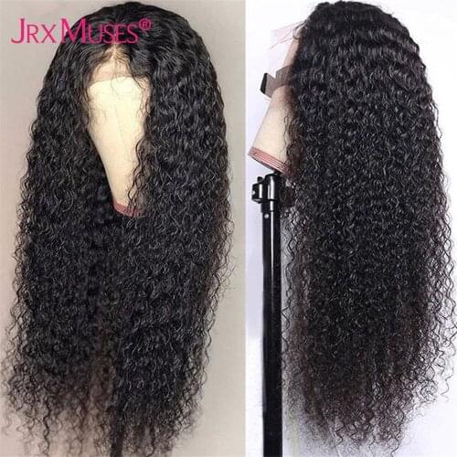 Long Curly Human Hair Wigs for Women Transparent T Part Lace Wigs Brazilian Remy Curly Human Hair Wigs Pre Plucked Glueless