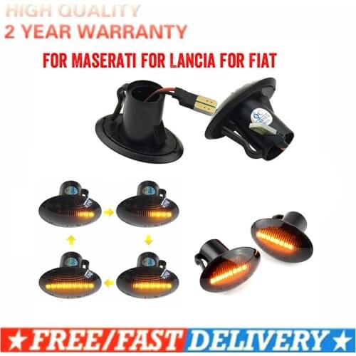 For Fiat 500 Ford KA Lancia Lybra Ypsilon Alfa 4C For Maserati LED Dynamic Side Marker Turn Signal Light Sequential Lamp