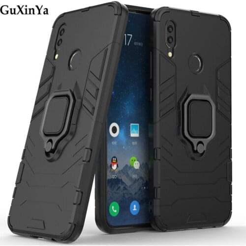 Guxinya Huawei P smart 2019 Phone Cases Back Cover Honor 10 lite Capa Luxury Armor Magnetic Ring Cover Huawei P smart 2019 Funda