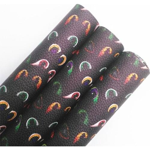 Halloween Horrible Eyes Printed Synthetic Faux Leather Vinly Fabric Sheets with Felt Backing DIY Bows 21X29CM R061B