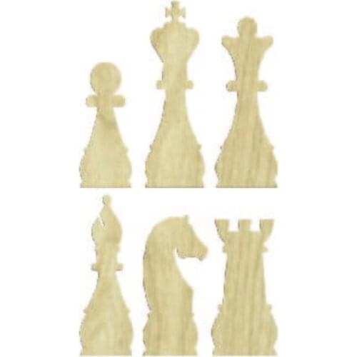 KD185 Chess 6lı Set Wooden Package Ornament, Hobby Wood Ornament