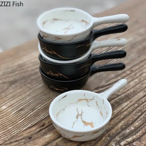 Japanese Style Ceramic Seasoning Dishes Sauce Vinegar Saucer Bowl Sushi Dipping Plates Imitation Marble Kitchen Tableware