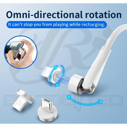 540 Rotation Fast Charging Magnetic Micro USB Type C Cable Phone Accessories For iPhone 7 8 Plus Xr 11 Xiaomi Redmi Charger