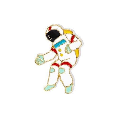 Astronaut Metal Enamel Pins and Brooches for Women Men Lapel Pin Backpack Bags Badge Kids Gifts