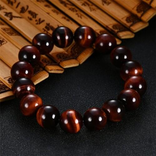 New Minimalist Natural Stone Beads Red Tiger Eye Bracelets 4 Size Beaded Mens Women Buddha Bracelet Homme Yoga Handmade Jewelry