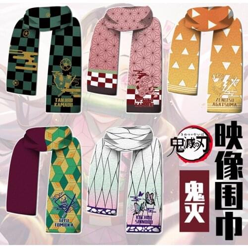 NEW Demon Slayer Kamado Nezuko Agatsuma Zenitsu Tomioka Giyuu scarf Model scarf Collection Plush toys Gift