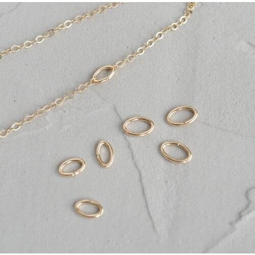 10pcs 14K Gold filled Oval Single Loops Open Jump Rings & Split Rings For DIY connector Making Jewelry Accessories