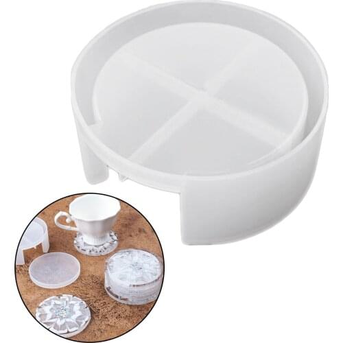 Coaster Display Stand Resin Casting Mold Coaster Holder Storage Box Epoxy Resin Casting Mould Fit Round Coaster Box Molds