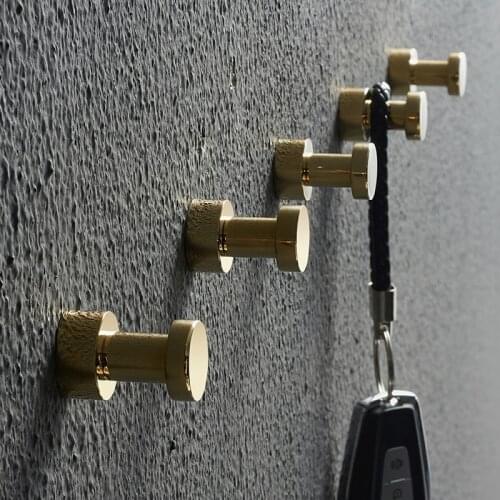 All brass modern creative home light luxury single hook free punch hanging bathroom wall door rear hook rack towel coat hook