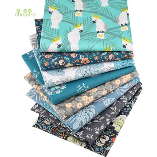 Cartoon Jungle Parrot Series,Printed Twill Cotton Fabric, For DIY Sewing Quilting Baby & Childrens Bed Clothes Material