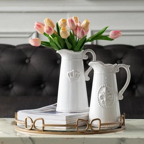 Nordic Ceramic Vase Decoration Living Room Plug Dry Flower Decoration Light Luxury Modern Minimalist Vase