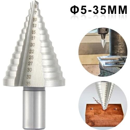 Step Drill Bit Pagoda Drill Hexagon Screw Drill HSS Power Tool Spiral Grooved Metal Steel Drill for Metal Wood Hole Cutter Drill