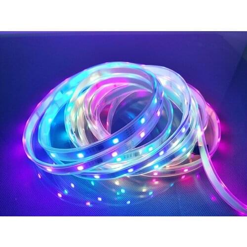 Dc 12V 5M 30LEDs/m WS2818 LED Strip Light digital rgb tape 5050 smd pixel lights waterproof IP67 white pcb rgb led light tv lamp