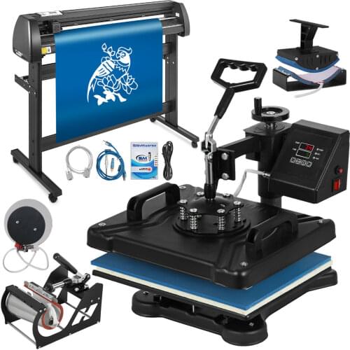 12 "x 15" 5 in 1 Heat Press LED Controller / 53 "Vinyl Cutting Plotter Flexible Cutting Humanized design