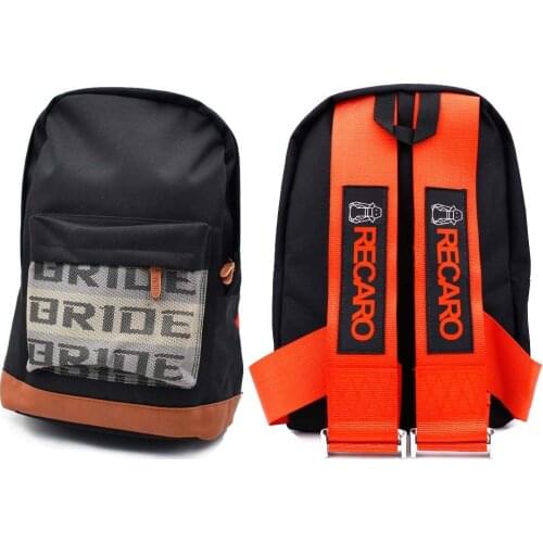 JDM Style Bride Racing Fabric Strap Style School Backpack Car Canvas Backpack Bride Bag Racing Souvenirs