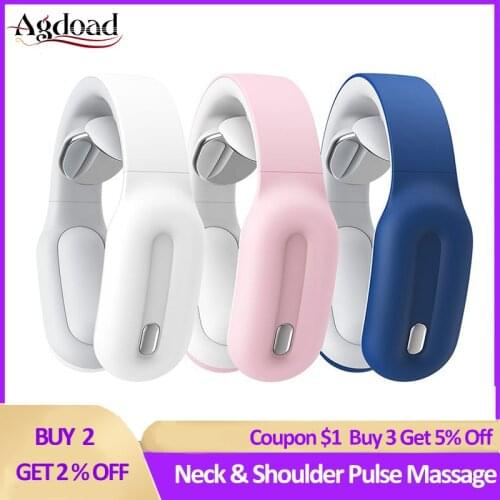 Smart Electric Neck and Shoulder Massager USB EMS Cervical Vertebra Physiotherapy Massage Tool Pain Relief Neck Pulse Massager
