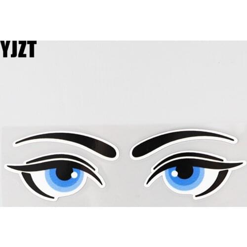 YJZT 16.1CM×4.5CM Beautiful Girl Eyes PVC Decal Car Sticker 12C-0706