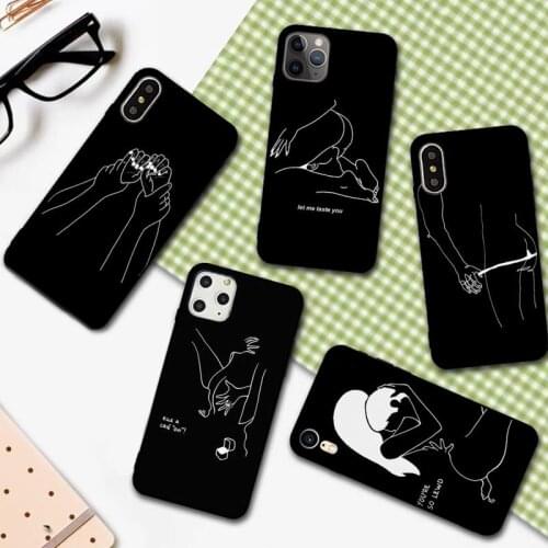 YNDFCNB Minimalist Line Sexy Couple Phone Case for iPhone 11 12 pro XS MAX 8 7 6 6S Plus X 5S SE 2020 XR cover