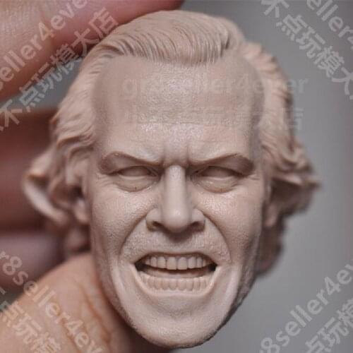 Blank 1/6 Scale The Shining Jack Nicholson Head Sculpt Unpainted Fit 12" Figure B Style