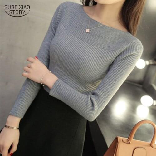 Short Slim Bottoming Shirt Ladies 2021 Autumn New White Sweaters Women Long-sleeved Splice Slim Pullover Women All-match 16036