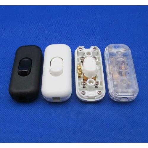 1pcs bedside Lamp Switch in line on/off double cut silver contact two-wire control table desk lamp cord cable switch 6A 250VAC