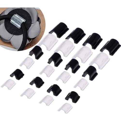 100Pcs/lot DIY Elasitc Rubber Band Paste Buckles Hair Band Tie Circle Bow Accessories Support