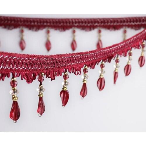12Yard/Lot Curtain Lace Accessories Tassel Fringe Trim DIY Twisted Beads Drapery Sewing Textile Decoration home textile AU615