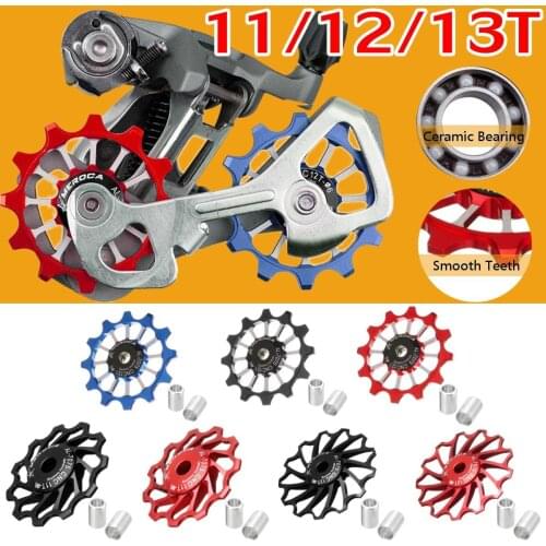 2PCS 11/12/13T MTB Bicycle Rear Derailleur Jockey Wheel 9/10/11 Speed Guide Pulley Alloy Road Bike Guide Roller Idler 4mm5mm6m