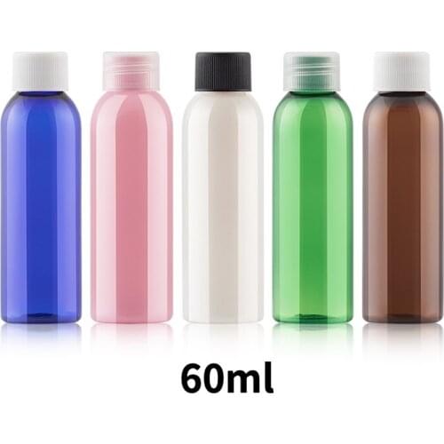20pcs 60ml Plastic Empty Bottle Cosmetic Face Toners Makeup Water Travel Packaging Refillable Shampoo Shower Gel Container