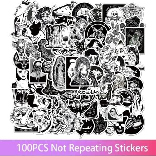 50/100pcs Gothic style Gothic graffiti stickers mobile phone case skateboard luggage waterproof stickers