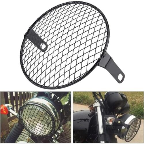 7inch Motorcycle Headlight Mesh Grill Mask Protector Guards Square Metal Cover fit 8mm-10mm Motorfiets Headlight Grill Protector