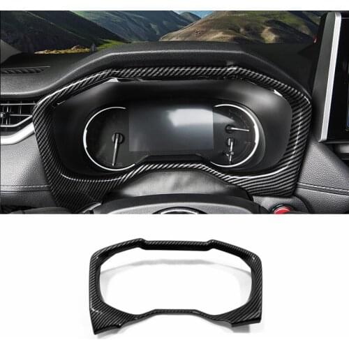 ABS carbon fiber Car Dashboard Frame Decoration Protection Moulding Trim Sticker Accessories For Toyota RAV4 RAV 4 2019 2020
