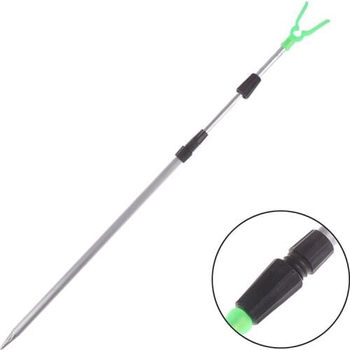 Aluminum Pole Rack Accesssories Holder Fishing Rod Sports Stand Bracket 2 Sections Adjustable Telescopic V Holder