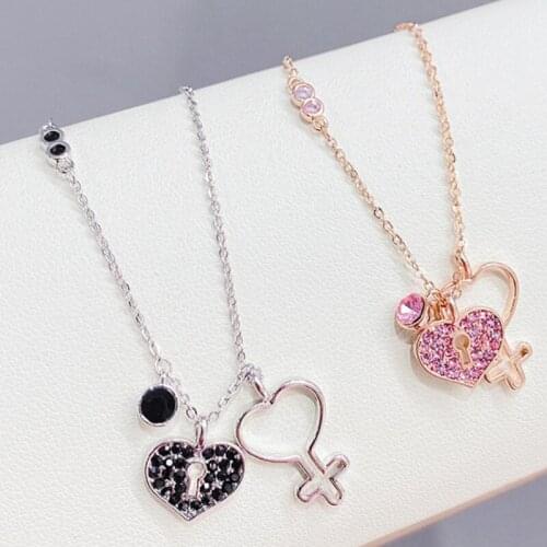 BOTU 2021 New Red Peach Heart Key Fashion Popular Necklace New Creative Pendant Necklace Jewelry for Women