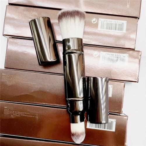 Retractable Double-Ended Complexion Makeup Brush - Portable Powder Blush Foundation Concealer Cosmetics Brush Tools