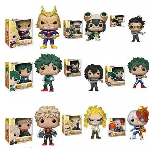 Funko Japanese My Hero Academia Character Deku & Katsuki & All Might & TODOROKI Tsuyu Cute Vinyl Figure Collection Model Toys