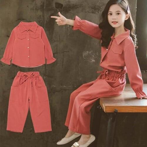 Children Clothes Set Autumn Teenage Girls Clothing Shirt Pants Overalls School Tracksuit Clothes For Girls 7 8 9 10 11 12 Year