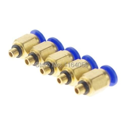 LOT20 One Touch Push In Brass Tube Straight Union Connector Male BSPT M5 to 6mm