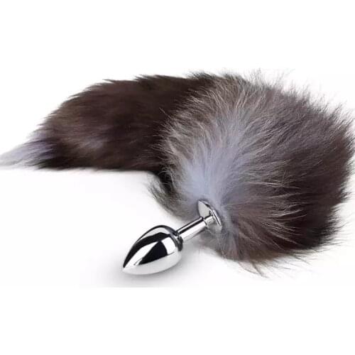 Fox Stainless Anus Plug with Crystal Diamond Jewelry Smooth Butt Anus Bead Anus Sex Toys Fox Metal SM Blue Anal PLUG Cn(origin)