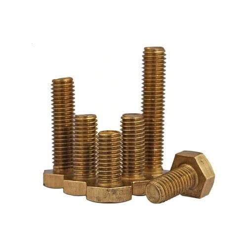 M6 M8 Brass screws copper outer six corner bolts copper six corner screws DIN933 six bronze screws and screws