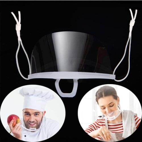 5Pcs/lot Transparent Kitchen Masks Permanent Anti Fog Catering Food Hotel Chef Waiter Plastic Kitchen Work Wear Restaurant Masks