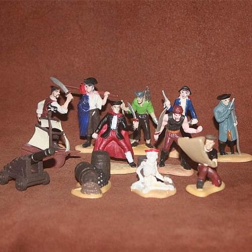 The Caribbean Pirates Miniature Accessories Pirate Ship Captain First Mate Artillery Gunner Action Figure Figurine Model Toys