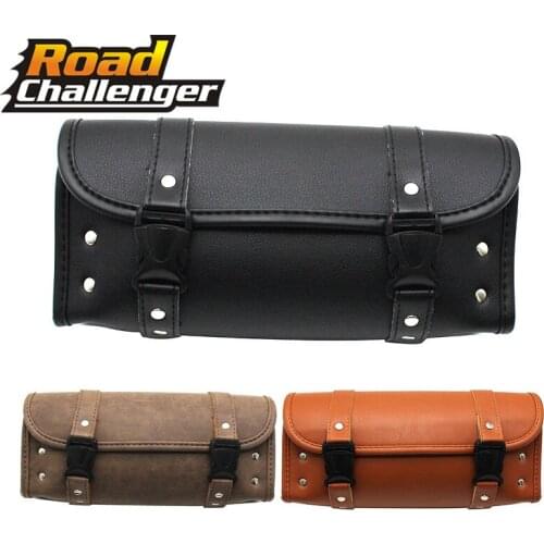 Motorcycle Front Forks Sissy Bar Tool Bags Scooter Handlebar Bags Storage Tool Pouch Luggage leather Bag Waterproof