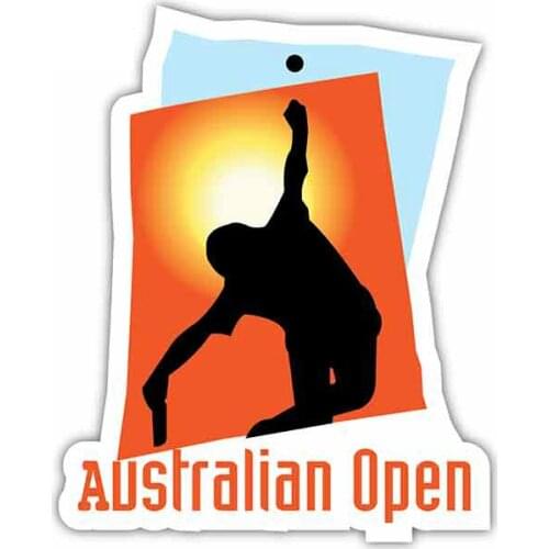 Cartoon Australian Open Tennis Car Sticker Vinyl Auto Accessories Car Window Car Styling Decal PVC 13cm*10cm Cover Scratches