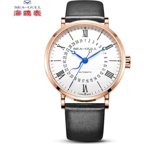 Seagull Mens Watch Automatic Mechanical Watch Personality Business Mechanical Watch Belt Watch Waterproof 6053